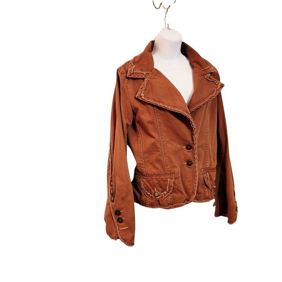 Twill Twenty Two Jacket Brown Military Jacket Size Medium - Picture 6 of 9